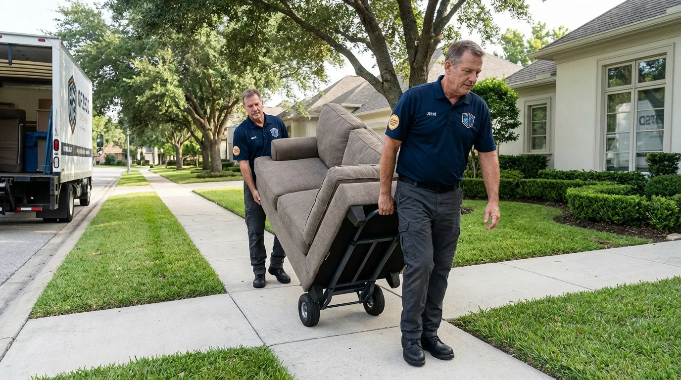 Local residential moving crew loading furniture in Warden, WA